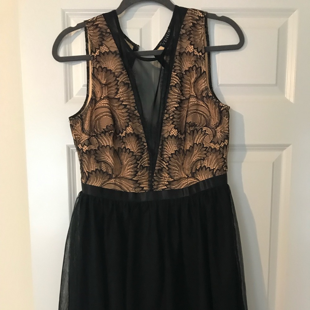 Formal sheer dress with a babydoll flair!